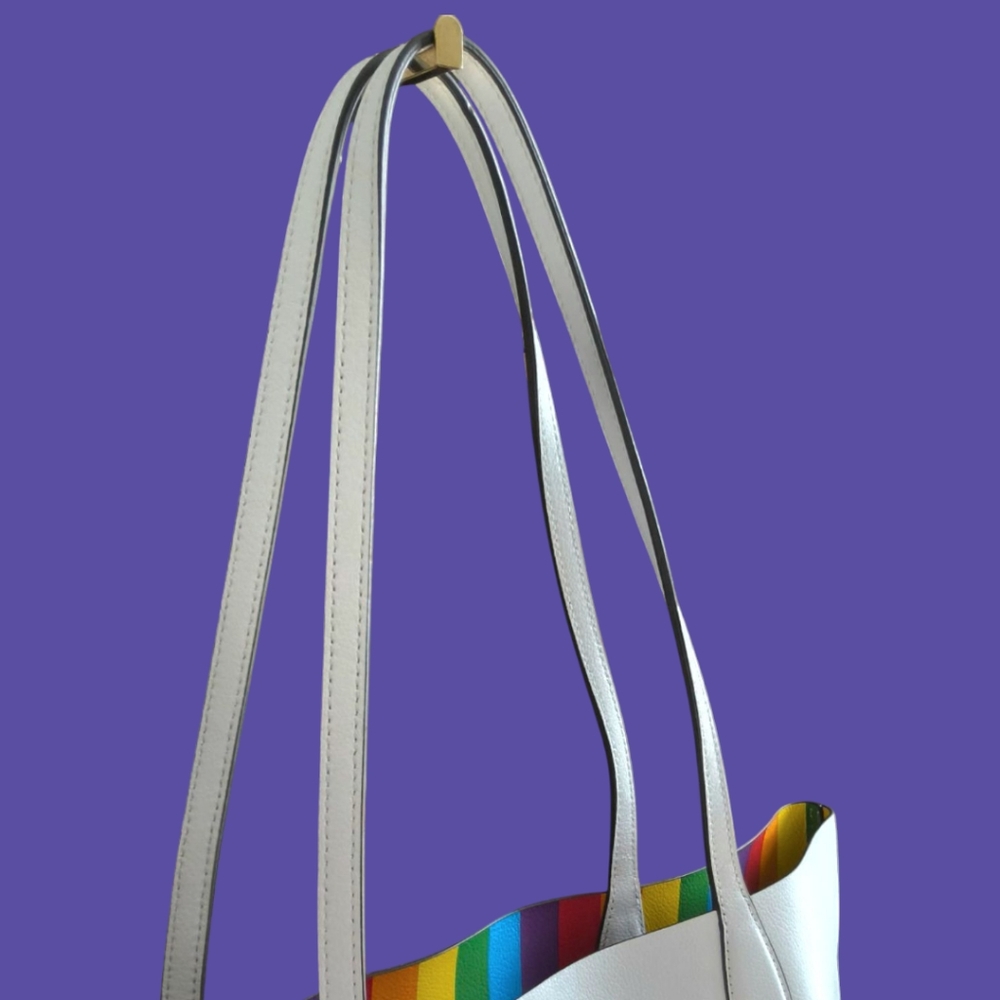 Kate Spade Rainbow Pride Collection Tote Bag - White and Multicolor. EUC. - Picture 12 of 12